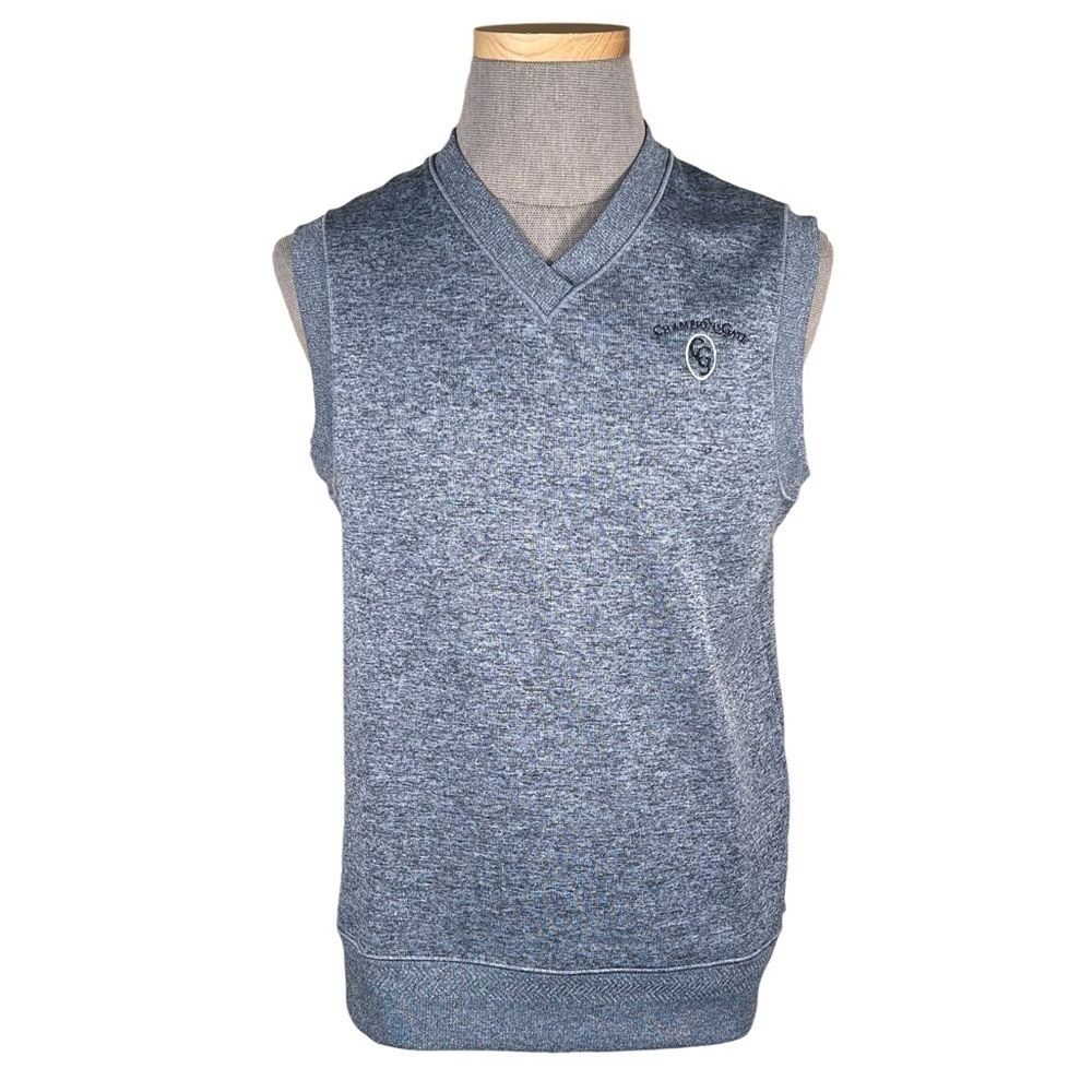 Nike Dri-Fit Men’s Gray Golf Vest With Embroidered Logo For Champions Gate M EUC